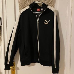 Puma Jacket - Black with White Stripes